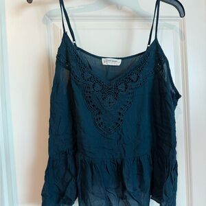 Lucky Brand Dark Blue Lace Tank Top